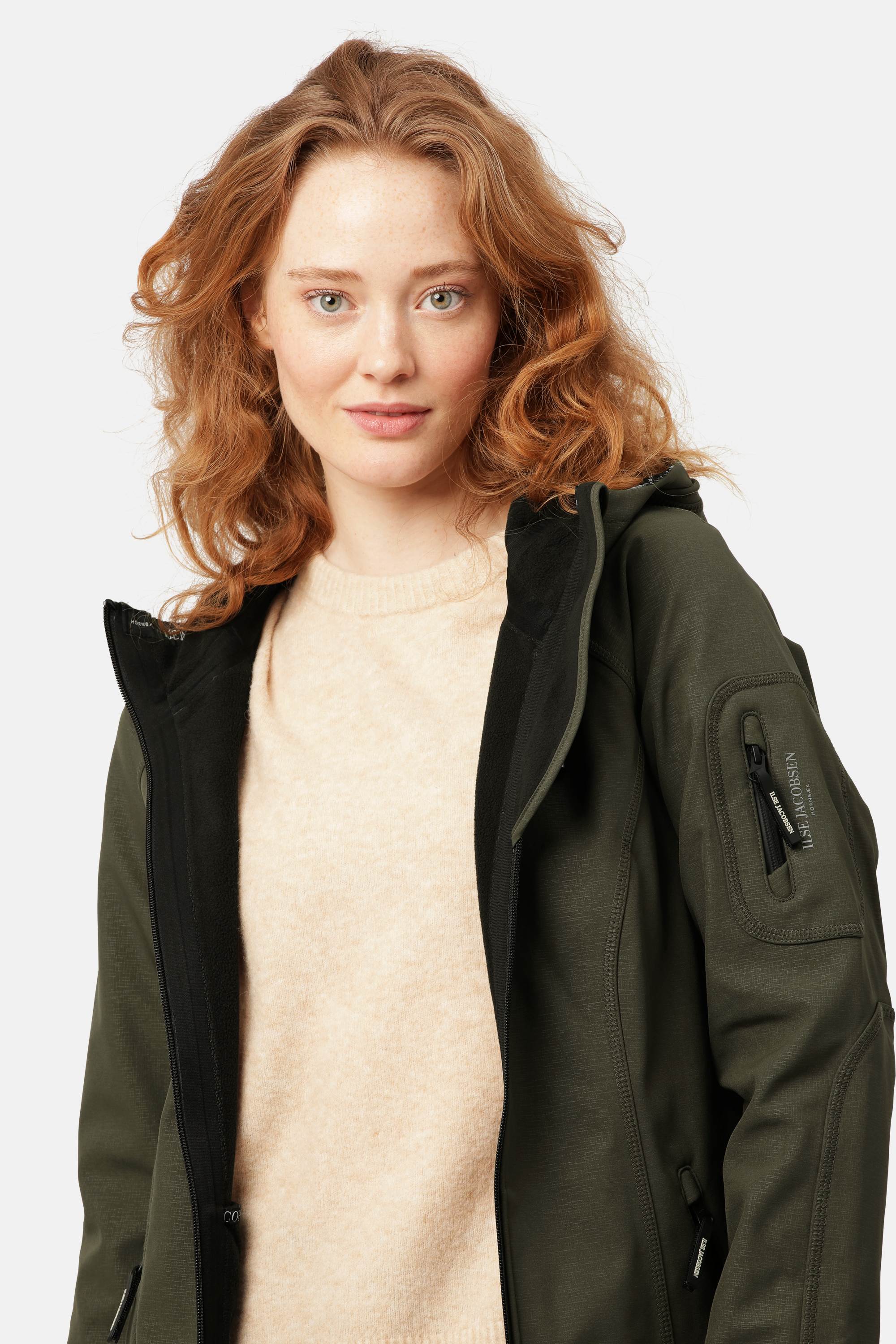 Long Softshell Raincoat - Army